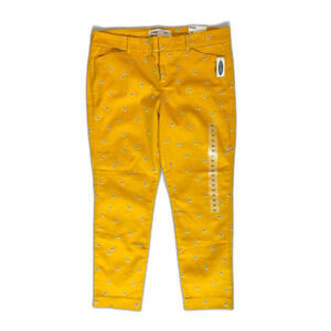 NWT Old Navy Yellow Sunflower Patterned Pixie Pants Size 12 Cropped Boho Bright